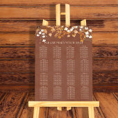 Terracotta herfst bladeren bruiloft zitplaatsen gr poster