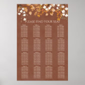 Terracotta herfst bladeren bruiloft zitplaatsen gr poster (Voorkant)