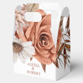 Terracotta herfst bloemen arrangement bruiloft bedankdoosjes (Geopend)