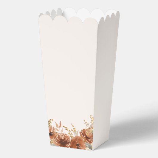 Terracotta Herfst Bloemen bruiloft Bedankt Popcorn Bedankdoosjes (Achterkant)
