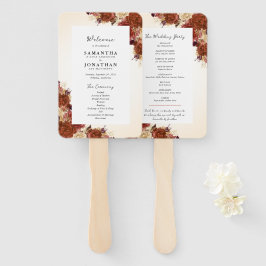 Terracotta Herfst Bloemen Handschrift Script Weddi Handwaaier