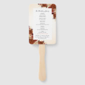 Terracotta Herfst Bloemen Handschrift Script Weddi Handwaaier (Achterkant)