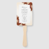 Terracotta Herfst Bloemen Handschrift Script Weddi Handwaaier (Voorkant)