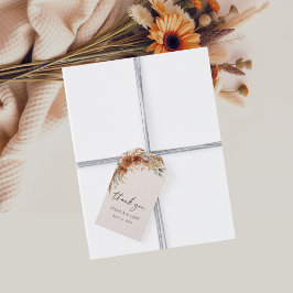 Terracotta Herfst Bloemen Huwelijksgunst Dank u Cadeaulabel