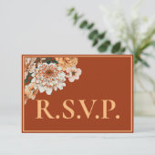 Terracotta Herfst Bloemen QRC RSVP (Staand voorkant)