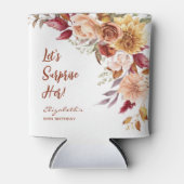 Terracotta Herfst Bloemen Verrassing Verjaardag Blikjeskoeler (Voorkant)