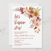  Terracotta Herfst Bloemen Verrassing Verjaardag Kaart (Voorkant)