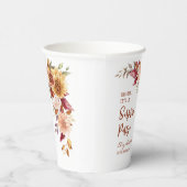 Terracotta Herfst Bloemen Verrassing Verjaardag Papieren Bekers (Rechts)