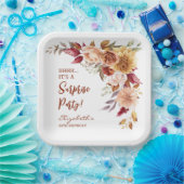 Terracotta Herfst Bloemen Verrassing Verjaardag Papieren Bordje (Feest)