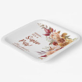 Terracotta Herfst Bloemen Verrassing Verjaardag Papieren Bordje (Gebogen)