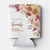 terracotta herfst bloemengroen Verjaardag Blikjeskoeler (Achterkant)