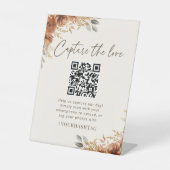 Terracotta Herfst Boho Capture the love Wedding Reclamebord Met Voetstuk (Voorkant)