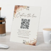 Terracotta Herfst Boho Capture the love Wedding Reclamebord Met Voetstuk (Insitu)