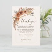 Terracotta Herfst Boho Floral Wedding Dank u kaart (Staand voorkant)