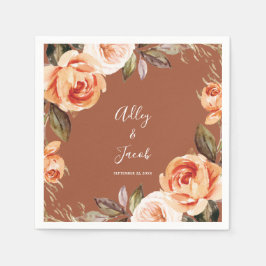 Terracotta Herfst Boho Floral Wedding Servet