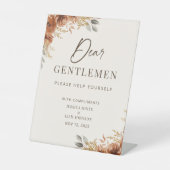 Terracotta Herfst Boho Trouwbadkamermand Reclamebord Met Voetstuk (Voorkant)