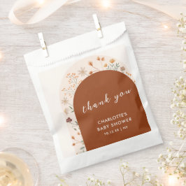 Terracotta Herfst Boho Wildflower Arch Baby shower Bedankzakje