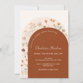 Terracotta Herfst Boho Wildflower Arch Baby shower Kaart (Voorkant)