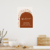 Terracotta Herfst Boho Wildflower Arch Welkom Poster (Keuken)