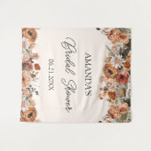 Terracotta herfst bruidsdouche achtergrondtapijt wandkleed (Voorkant (horizontaal))