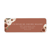 Terracotta Herfst Bruiloft Retouradres Etiket (Voorkant)