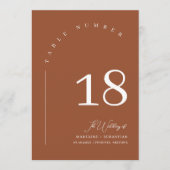 Terracotta herfst bruiloft zitplaats kaart tafelnu (Voorkant)