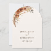 Terracotta herfst bruiloft zitplaats tafel nummer kaart (Achterkant)