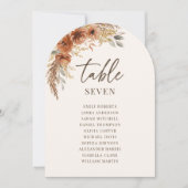 Terracotta herfst bruiloft zitplaats tafel nummer kaart (Voorkant)