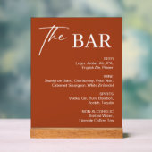 Terracotta herfst bruiloftsbar acryl bord (Neutraal)