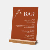 Terracotta herfst bruiloftsbar acryl bord (Hoek)