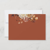 Terracotta Herfst Copper Floral Wedding RSVP (Achterkant)