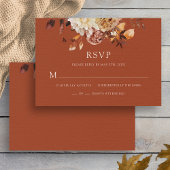 Terracotta Herfst Copper Floral Wedding RSVP