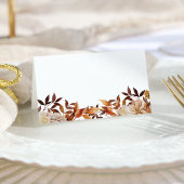 Terracotta Herfst Copper Waterverf Leaves Plaatskaartje