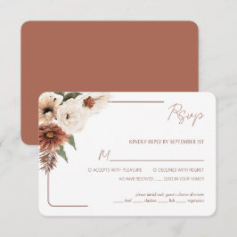 Terracotta Herfst Floral Modern met keuzevrijheid RSVP Kaartje