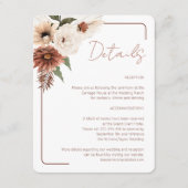 Terracotta Herfst Floral Modern Wedding Informatiekaartje (Voorkant)