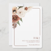 Terracotta Herfst Floral Modern Wedding Kaart (Achterkant)
