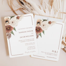 Terracotta Herfst Floral Modern Wedding