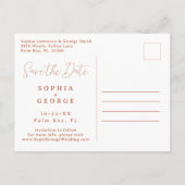 Terracotta Herfst Floral Save the Date Briefkaart (Achterkant)