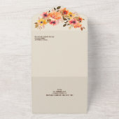 Terracotta Herfst Floral Wedding All In One Uitnodiging (Buitenkant)