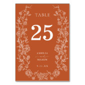 Terracotta Herfst Floral Wedding Kaart (Achterkant)