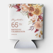  terracotta herfst florale botanische verjaardag blikjeskoeler (Voorkant)