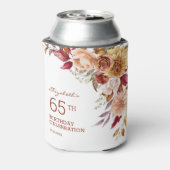  terracotta herfst florale botanische verjaardag blikjeskoeler (Blikje Achterkant)