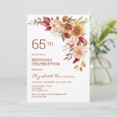 terracotta herfst florale botanische verjaardag kaart (Staand voorkant)