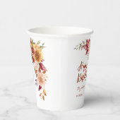  terracotta herfst florale botanische verjaardag papieren bekers (Rechts)