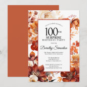 Terracotta Herfst Flowers 100ste verrassingsverjaa Kaart (Voorkant / Achterkant)