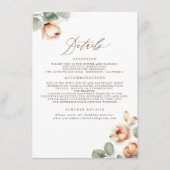 Terracotta Herfst Flowers Elegant Wedding Details Informatiekaartje (Voorkant)