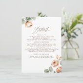 Terracotta Herfst Flowers Elegant Wedding Details Informatiekaartje (Staand voorkant)