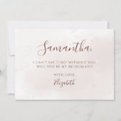 Terracotta Herfst Foliage Flower Bridesmaid-voorst Kaart (Achterkant)