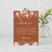 Terracotta Herfst Foliage Flowers Dank u kaart (Staand voorkant)