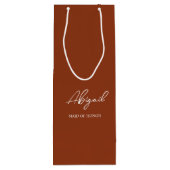 Terracotta Herfst Gepersonaliseerde Naam Trouwfees Wijn Cadeautas (Achterkant)